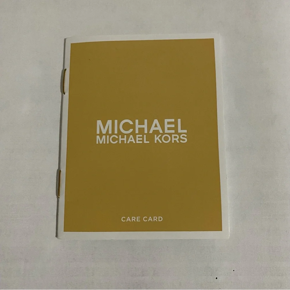 $258 NWOT Michael Kors Reed Yellow White Woven Leather Card Holder Mini Wallet